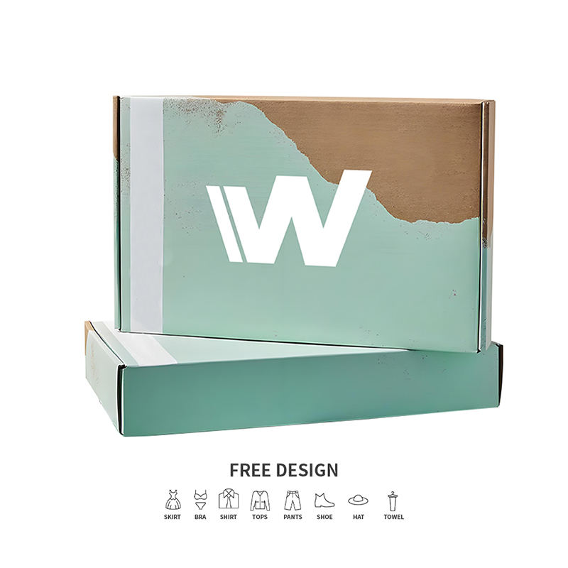 Sinivihreät aaltopahvipakkauslaatikot