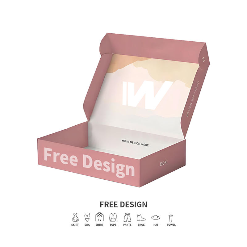 Pehmeät vaaleanpunaiset aaltopahvipakkauslaatikot